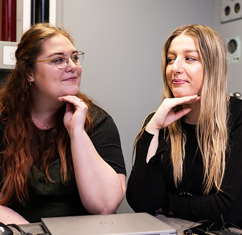 Charlotte and Chloe from the content and social team