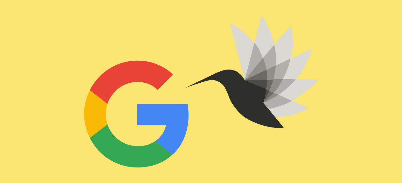 graphic of hummingbird and the google G symbol