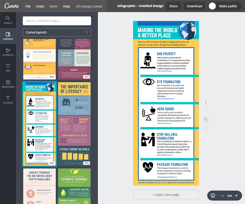 Infographic tool - Canva.