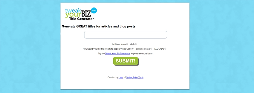 Title generator - Tweak Your Biz
