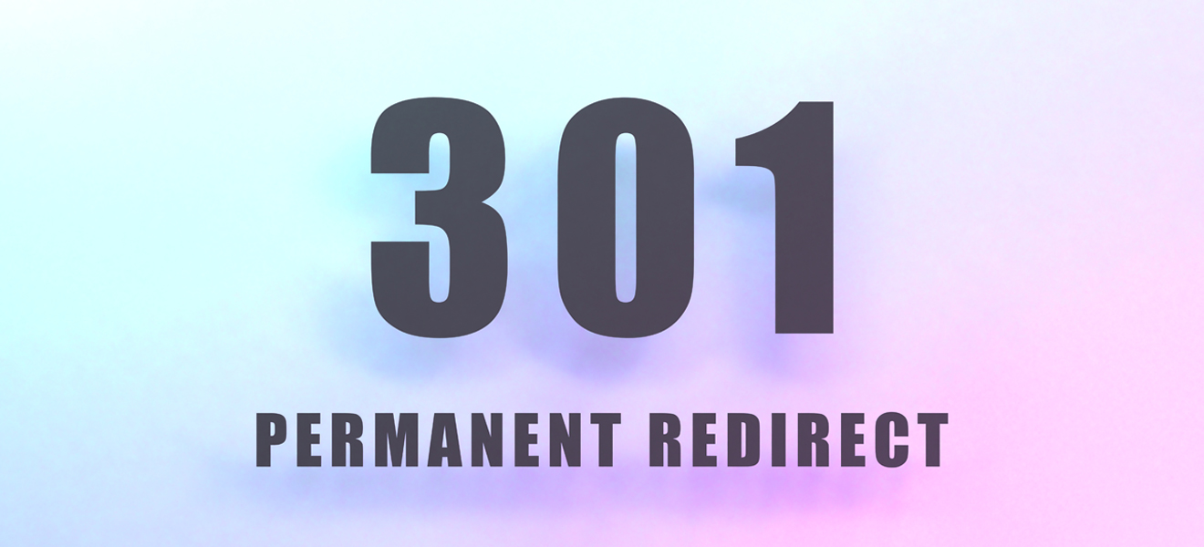 gradient background with the wording 301 permanent redirect displayed