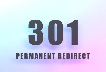 gradient background with the wording 301 permanent redirect displayed