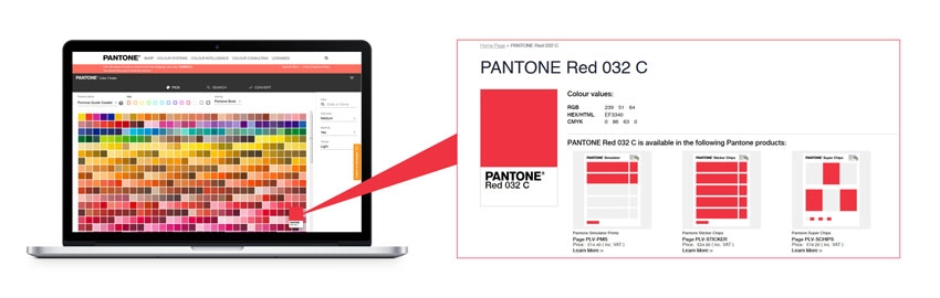 Pantone colour picker.