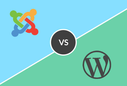 graphic showing the joomla and wordpress logos