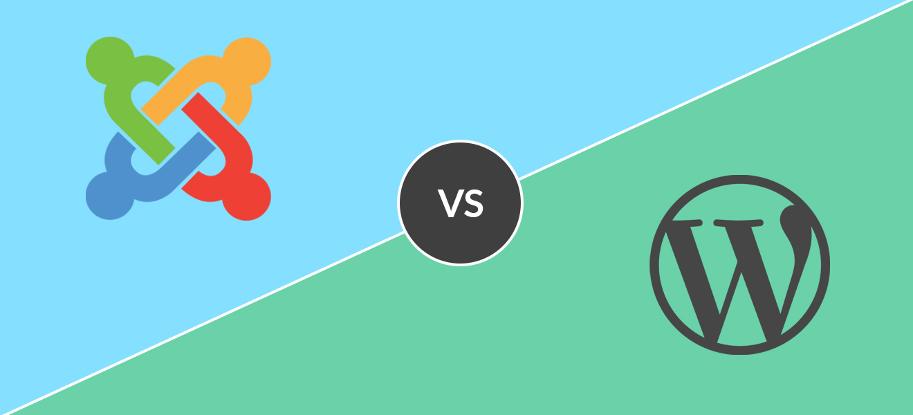 graphic showing the joomla and wordpress logos