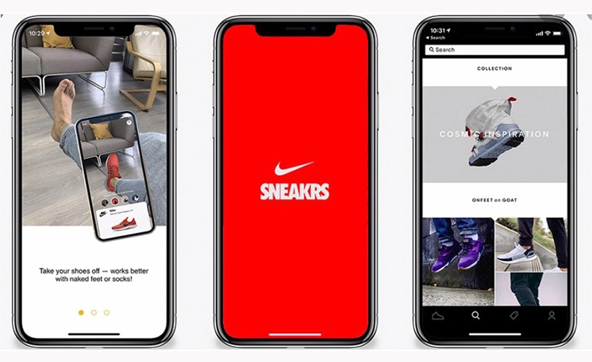 Nike mobile app development on display.