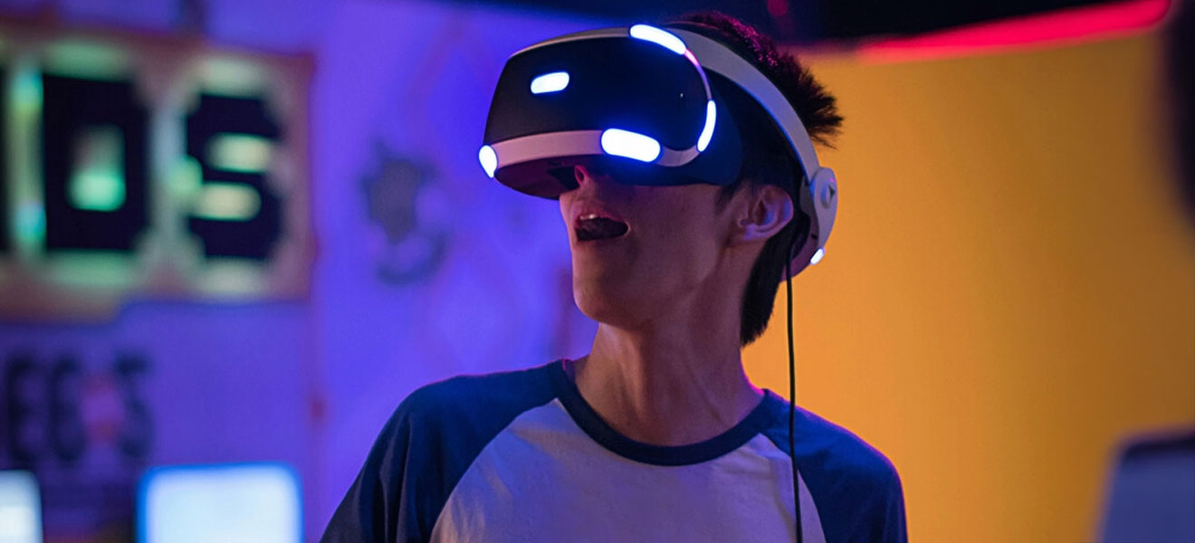 A man using a VR headset.