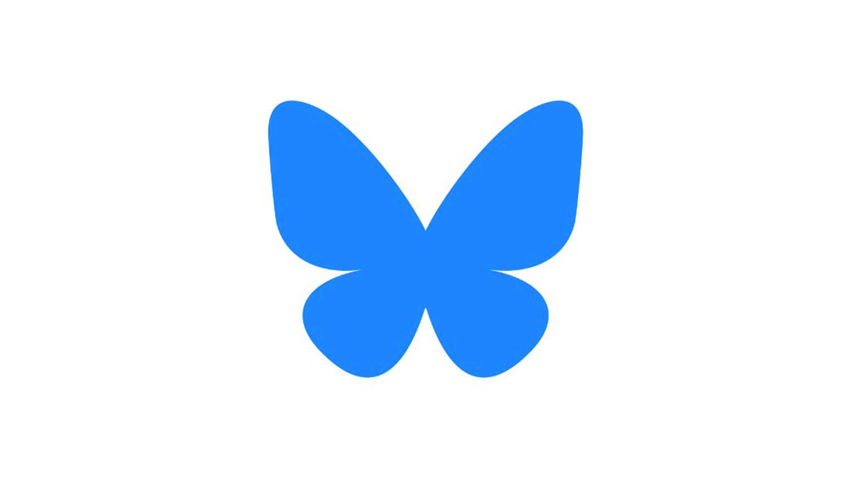 The bluesky logo, a blue silhouette of a butterfly.