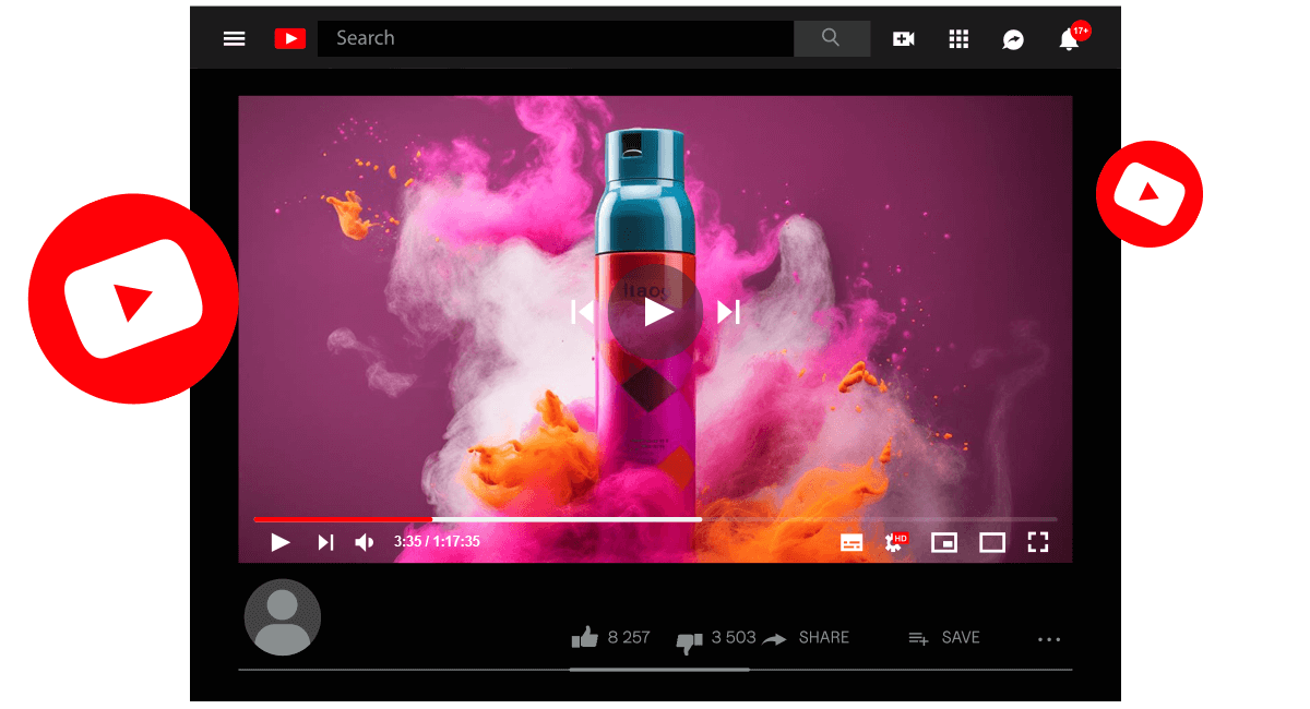 an exciting and colourful advert being played before the start of a video on YouTube's desktop website