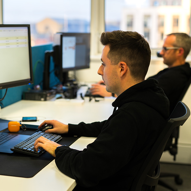 Kev and Oli in the Southampton office