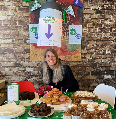 Charlotte at Macmillan Coffee Morning 2020.