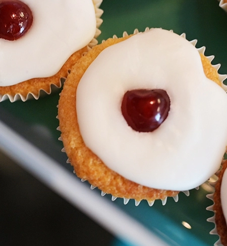 Cherry Bakewell Cakes.