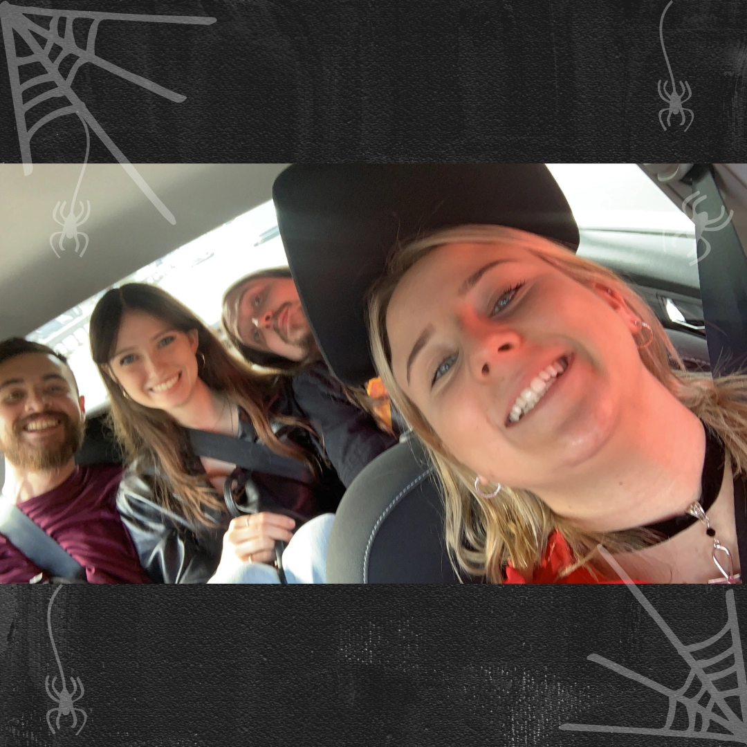 Bristol group in the car.