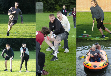 Sports day event collage.