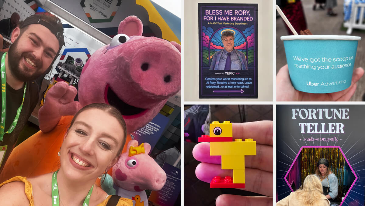 a collage of photos showing the Blue Frontier digital marketing team participating in different events