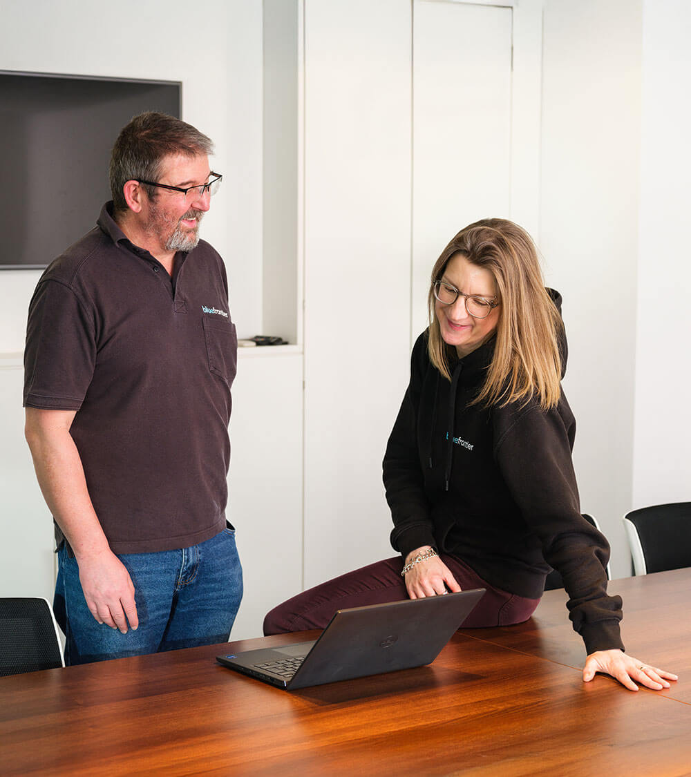 Bernie and Hannah in the meeting room